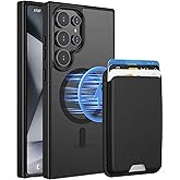 Ntwinro Magnetic for Samsung Galaxy S24 Ultra Case with Detachable Magnetic Wallet, Compatible with MagSafe, Credit Card Holder, RFID Blocking, Military Protective Slim Phone Cover, Black