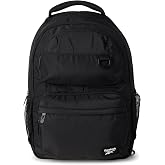 Reebok Travel Backpack Water Resistant Everyday Bag with Laptop Sleeve | Padded Back Panel, Adjustable Straps, Front Zip Pocket, Side Mesh Pockets, Durable Nylon Build, Easy-care Fabric