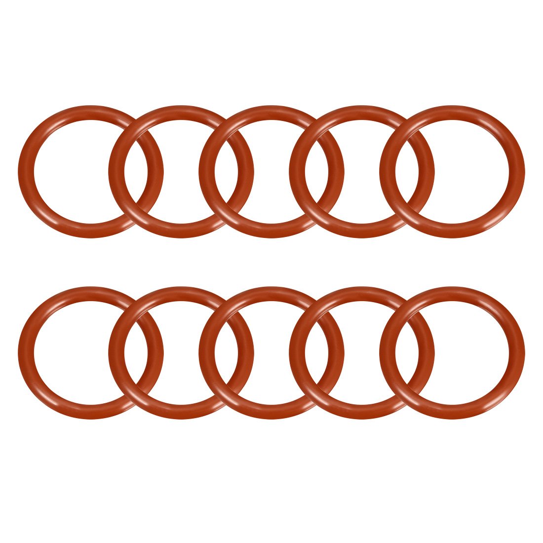 sourcingmap Silicone O-Ring, 32mm OD, 25mm ID, 3.5mm Width, VMQ Seal Rings Gasket, Red, Pack of 10