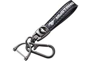 TACOMA Genuine Leather Car Keychain for Key Chain for Men and Women Family Present Key Ring Accessories(Black)