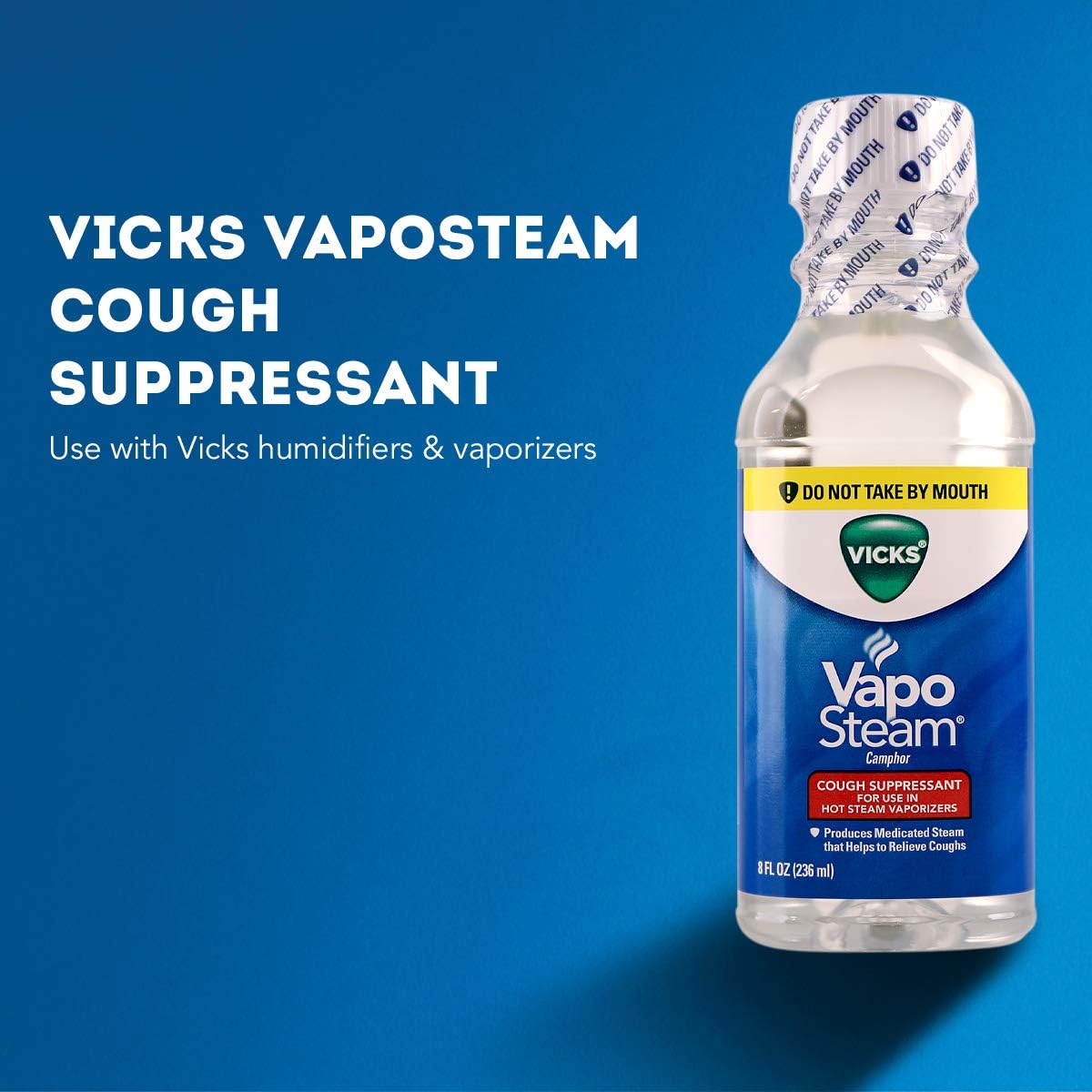 Vicks VapoSteam Medicated Liquid with Camphor, a Cough Suppressant, 8 Oz – VapoSteam Liquid Helps Relieve Coughing, for Use in Vicks Vaporizers and Humidifiers: Health & Personal Care