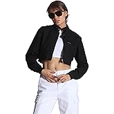 Members Only Mini Cropped Jacket Women Trendy Racer Jacket