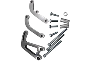 GSKMOTOR Polished Aluminum Power Steering Bracket Kit 262-400 For LWP Chevy SBC Small Block