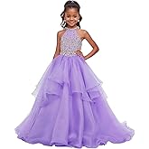 LTW Pageant Dresses for Girls Sweet 16 Party Birthday Ball Gown Quinceanera Flower Girl Dresses with Rhinestones