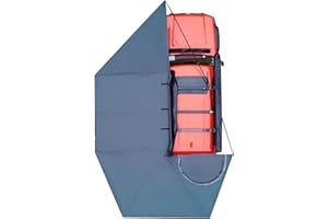 BAYATI Naturnest 270 Car Awning Plus with Access, Waterproof Windproof UV-Resistant Retractable Awning with LED Light for Camper, 270 Degree Manual Retractable Side Awnings for Truck, Suv, Jeep - Driver Side