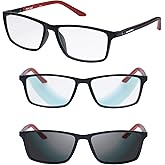 Croakies Zipline Photochromic Progressive Eyewear | UV400 Sunglass for Outdoor | Bluelight Eyeglass for HEV Devices | Bundle