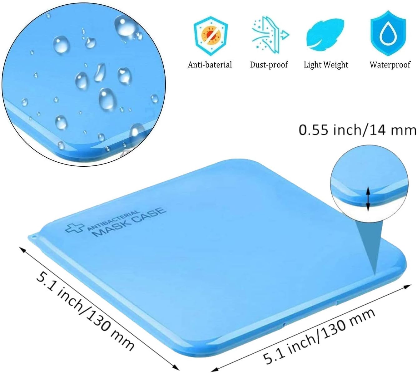 4 PACK Mask Storage Box Portable Mask Case Hygiene Storage Bag Masks Organizer for Recyclable Face Mask Holder Container Keeper: Home Improvement