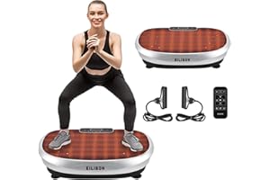 EILISON Heat Vibration Plate Exercise Machine - Full Body Vibration Fitness Platform Equipment for Home & Travel Workout, Weight Loss, Toning & Wellness - Max User Weight 250lbs