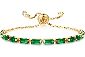 KissYan Tennis Bracelet for Women, 14K Gold Plated Cubic Zirconia Adjustable Slider Bracelets Trendy Jewelry Gift