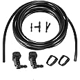 Ensun 8E5Z17603A 2 Pcs Windshield Washer Nozzle + 1 Hose + 3 Connector (I T Y) replacement for 2008-2012 Fusion Lincoln MKZ 2008-2011 Mercury Milan