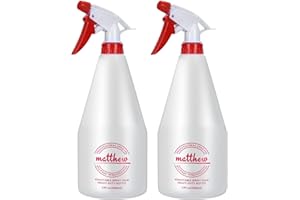 MATTHEW CLEANING PRODUCTS Matthew Cleaning 32 oz Plastic Spray Bottles, Professional Chemical Resistant Heavy Duty Spray Bottles for Chemicals, Cleaner, Bleach, Solvent Safe, Adjustable Nozzle and Measurement, 2 Pack