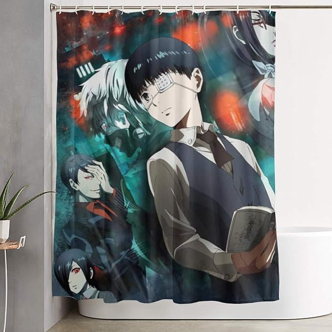 shenguang - Cortina de Ducha para niñas Adolescentes con Ganchos para