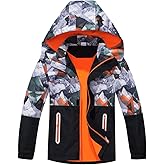 Mallimoda Boys Girls Rain Jacket Lightweight Raincoats Waterproof Hooded Windbreaker for Kids