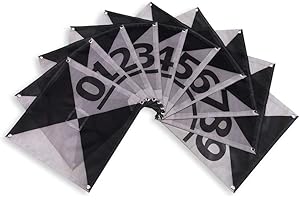 Sky High Bull's-Eye Drone Ground Control Point GCP - UAV Aerial Target for Mapping & Surveying (10 Pack) | Center Passthrough Numbered 0-9 (Black/Grey Markers) | Pix4D & DroneDeploy Compatible