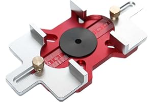 Wood Router Slotting Locator,2-in-1 Thickened Aluminum Alloy with Clear Scale&Adjustable Depth,Woodworking Grooving Guide for