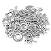Yueton 100 Gram (Approx 80pcs) Assorted DIY Antique Charms Pendant for Crafting, Jewelry Making Accessory (Silver)