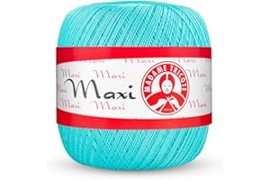 Maxi Madame Tricote Paris 100% Mercerized Cotton Yarn for Crochet and Knitting. NE 10/3 Nm 17/3 Suitable for All Crochet Techniques- Color Number 5353 Size No. 5. Blue Radiance (Pantone 14-4816)