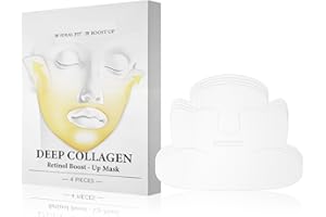 Facelift Collagen Mask - Korea's Face Waist Trainer, 3-In-1 Bluile Collagens Lift-Up Mask with Chin Strap, Deep Collagen Boos