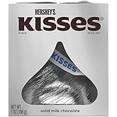 HERSHEY'S KISSES Chocolates, Giant Gluten-Free Solid Milk Chocolate Candy, 7 Ounce Box (Pack of 4)