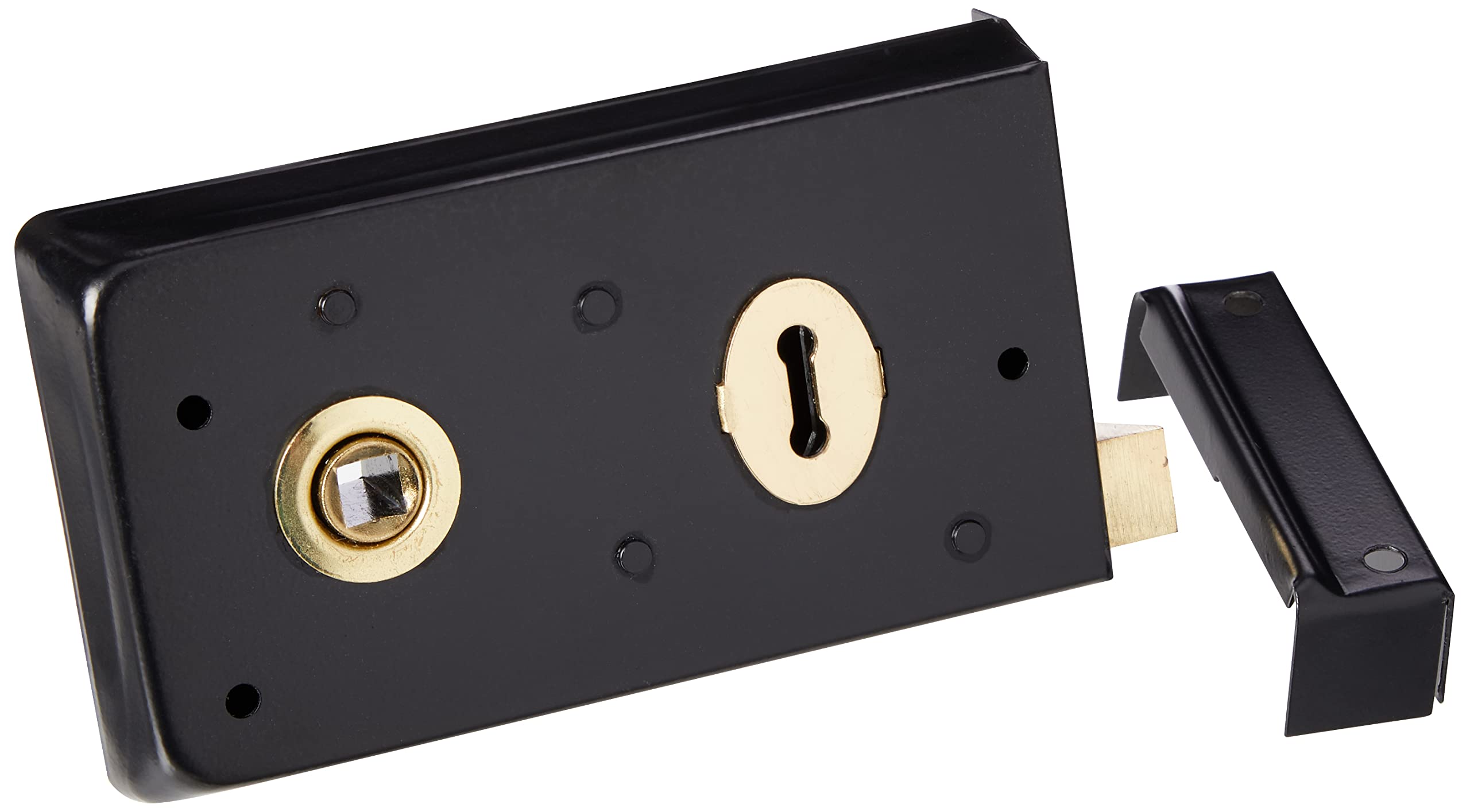 Excel Hardware DH002151 Double Handed Rim Lock 5.5" x 3" - Black