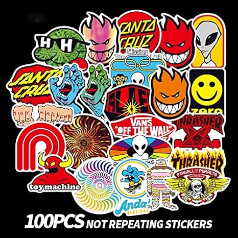 Amazon Co Jp Wyxbh 100 Pcsスケートボードのファッションブランドのロゴ防水ステッカーのために荷物車guaitarスケートボード電話ノートパソコンの自転車ステッカー ホーム キッチン