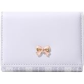 Sunwel Fashion Cute Wallets Girls Coquette Bow Small Wallet Pink Aesthetic with Card Slots ID Window Purse for Women