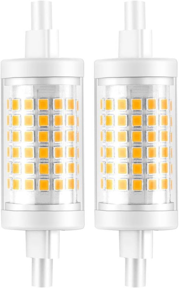 R7s LED 7W 78MM Daylight White 6000K, 360 Degrees Double Ended J Type T3 J78 R7s LED Floodlight Bulb 60W Halogen Replacement, 2-Packs (Non-dimmable) [Energy Class A+]