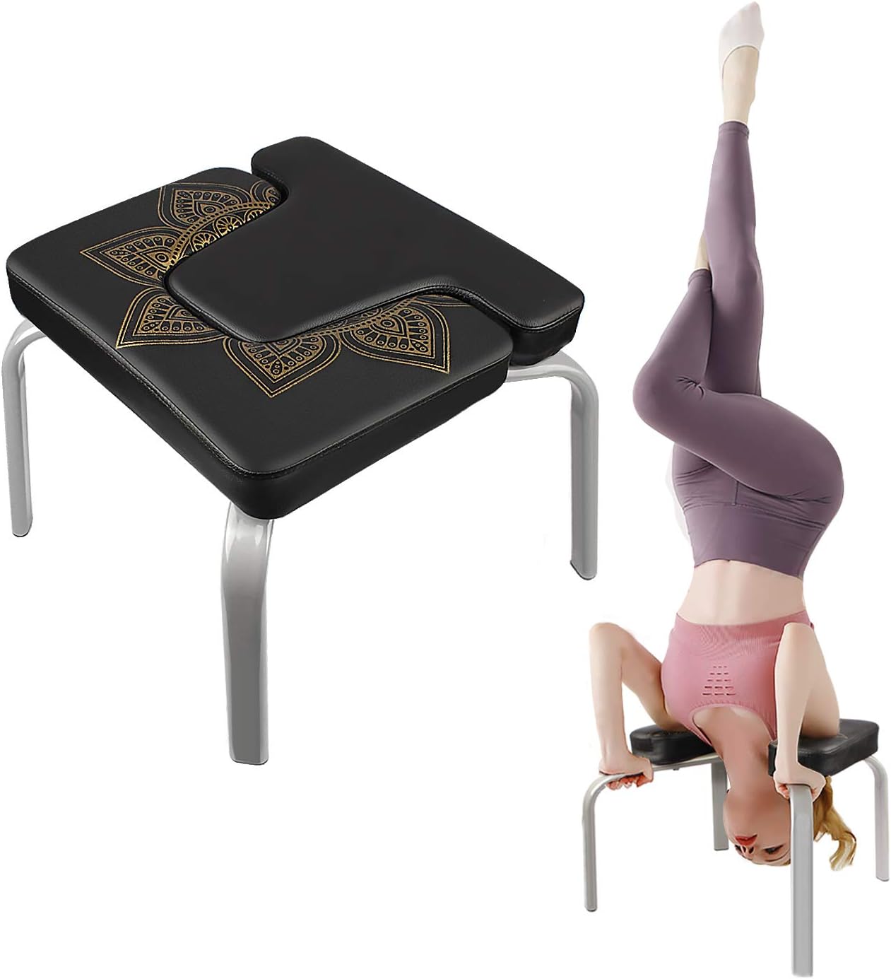 SANKUU Yoga Headstand Bench Inversion Chair, Upside Down U-Shaped Stool for Family and Gym : Sports & Outdoors