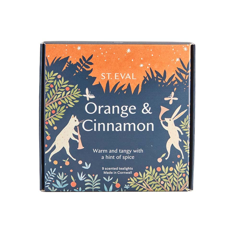 St Eval Christmas Orange & Cinnamon Tealights - Wax - Pack of 9 - Home Decor & Office Fragrance - Gift