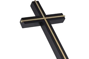 VINETEN Wall Cross | ​A Symbol of Religious Faith Cross Decor | Catholic Wood and Metal Alloy Black Wall Cross