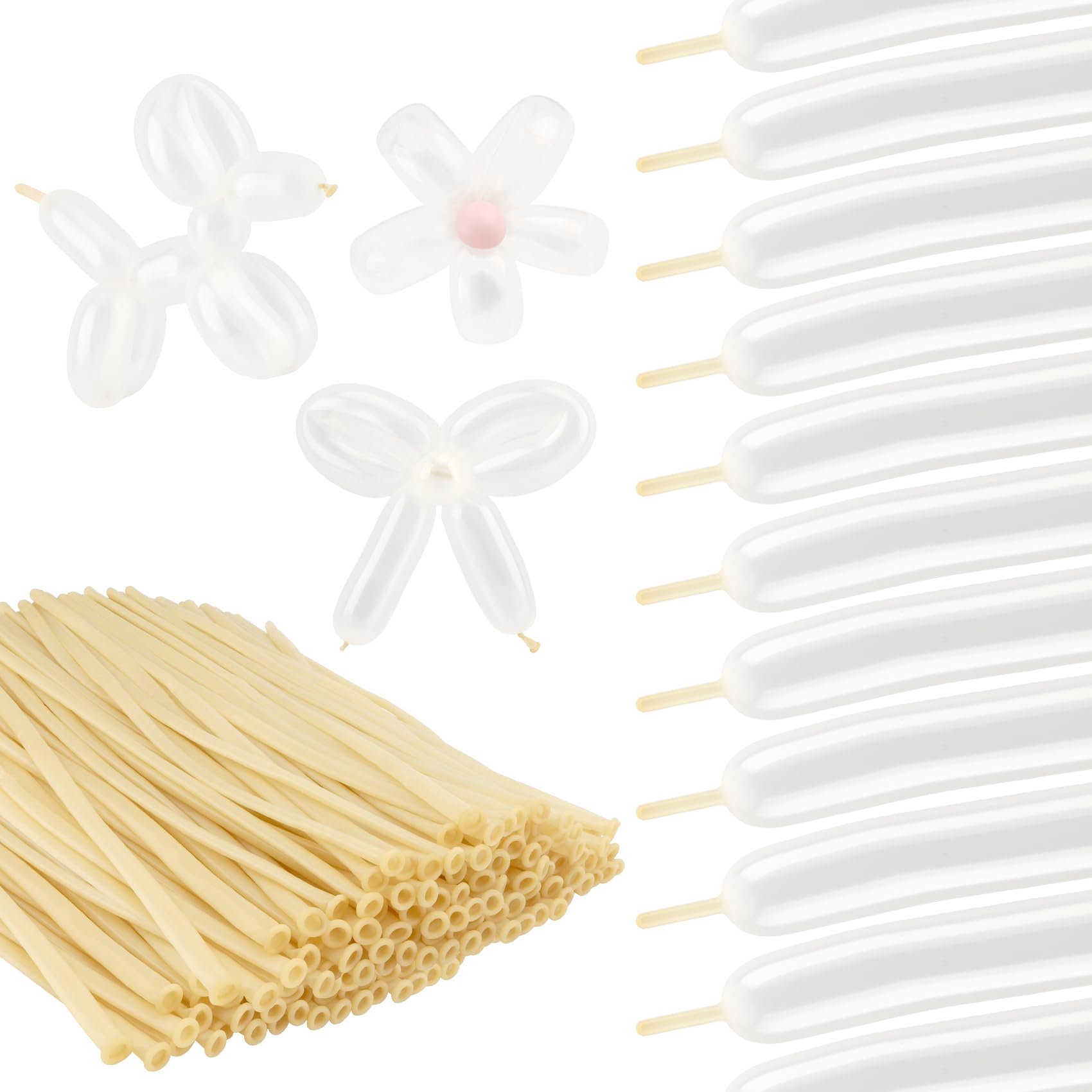 Photo 1 of 260 Balloons Clear, Long Balloons, 110PCS Long Balloon for Tying Balloon Arch, Transparent Twisting Latex balloon for Animals Modeling Birthday Wedding Party Decorations