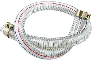 39" Universal Log Splitter Suction Hose, 1" ID Heavy-Duty Wire-Reinforced PVC Hydraulic Inlet Hose with Heavy-Duty Clamps, fo