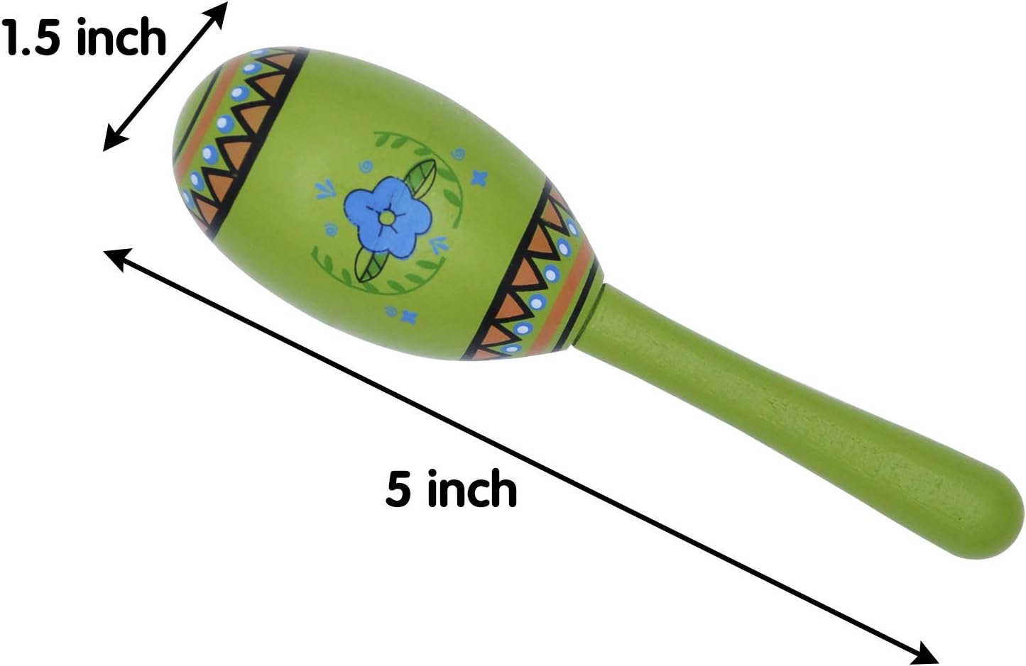 24 Mini Wooden Fiesta Maracas 6 Designs Noisemaker for Mexican Fiesta, Cinco De Mayo Party Favors, Musical Fun, Birthday Parties, Luau Party, Carnivals, Taco Tuesday Event: Toys & Games