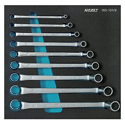 HAZET 163-101/9 12-Point Profile Double Box-End Wrench Set - Multi-Colour — image 1