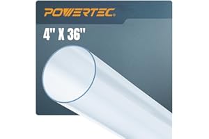 POWERTEC Clear PVC Pipe 4" x 36" Long, 1PK Rigid Plastic Tubing, Round Tube Compatible w/Dust Collection Fittings, Hose for Woodworking Tool, Dust Collection System, Toy Cars and Bird Feeder (70272W)