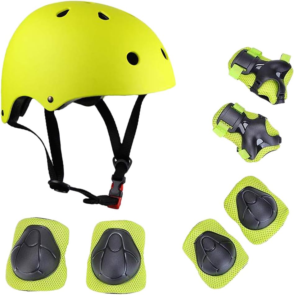 Lixada Kids 7 in 1 Helmet and Pads Set Adjustable Kids Knee Pads Elbow