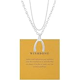 LIU JUN WishBone Necklace For Women, 14K Gold Plated Stack Two Layer Chain Make A Wish And Put On Your Good Luck Inspirational Jewelry Gift