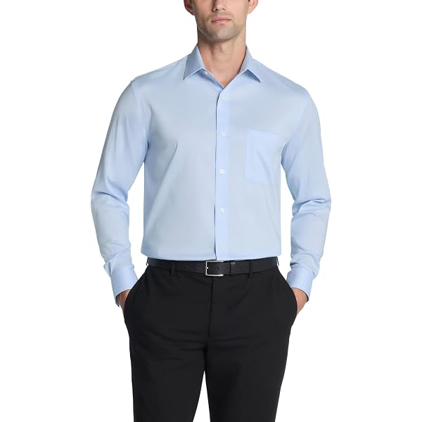 Amazon.com: Michael Kors Men's Dress Shirt Ultra Wrinkle Free Stretch Regular  Fit Light Blue : Clothing, Shoes & Jewelry