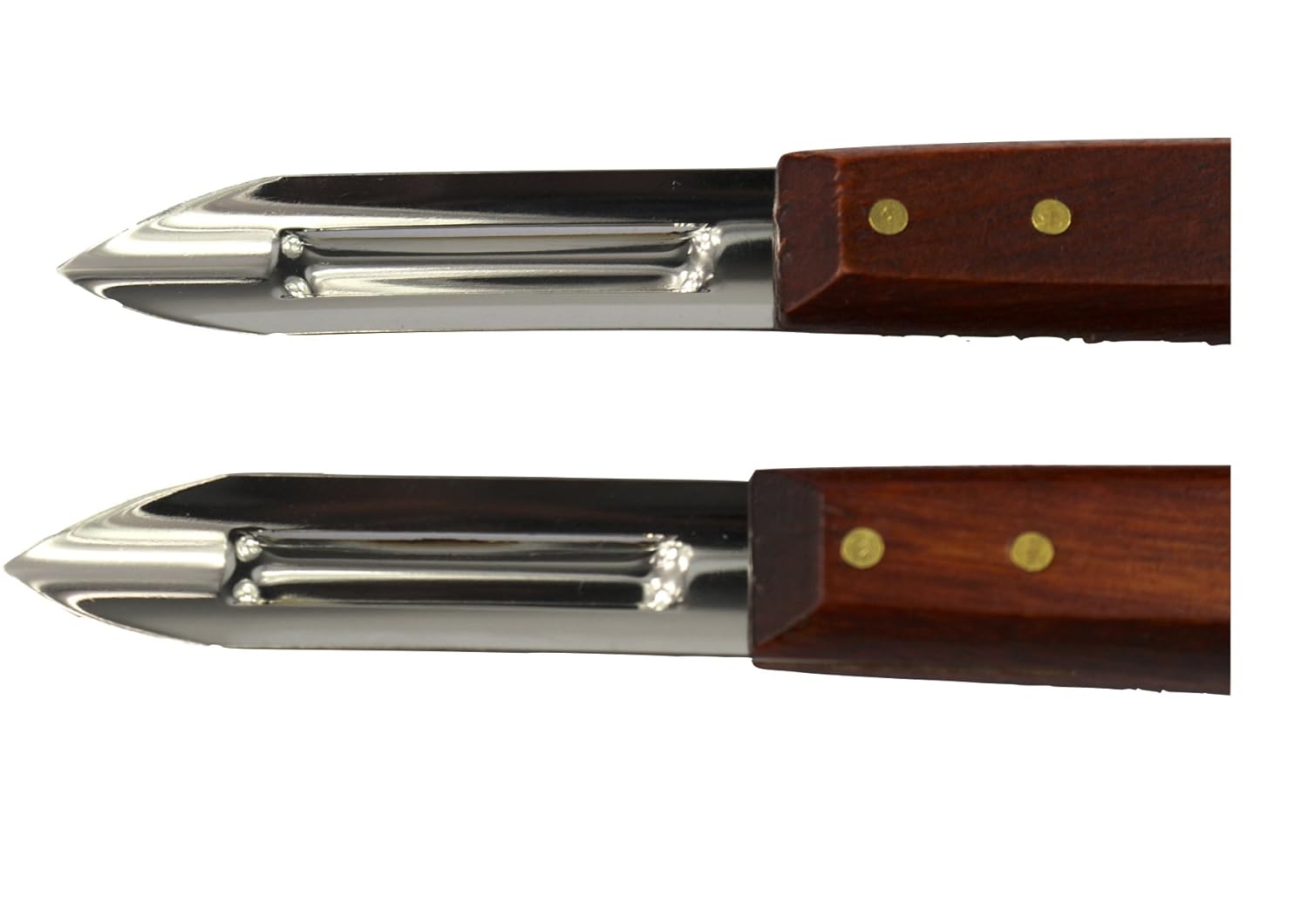 2 Pack Potato Vegetable Peeling Knife Peeler with Double Blade Wooden