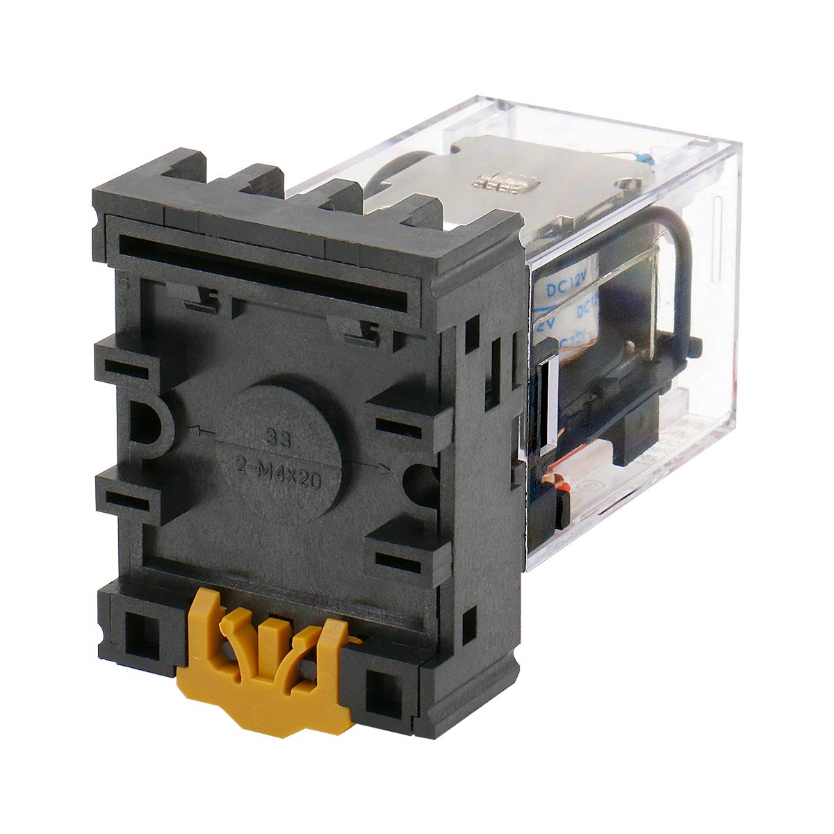 Heschen Gereral Purpose Relay MK2P-I DC 12V Coil DPDT 8 Pin with Plug-in Terminal Socket PYF83A - Image 4
