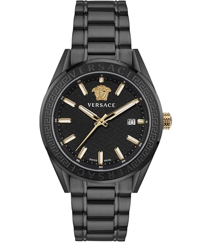 Amazon.com: Versace Mens Black 44 mm V-Chrono Watch VEHB00619