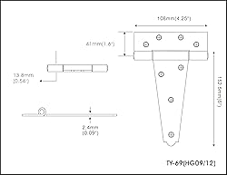 QCAA Stainless Steel Extra Heavy Tee Hinge, 6" x