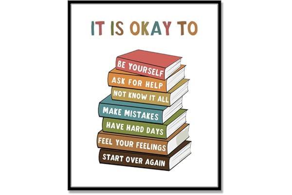 It Is Okay To Feel, Boho Classroom Decor, My Feelings, Classroom Poster, Educational Wall Art, Be Yourself, Playroom Wall Art Decor, School Counselor, Therapy Office Decor, No Framed (8x10 INCH)
