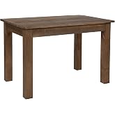 Flash Furniture Hercules 46x30 in Rectangular Dining Table | Commercial Grade, Foldable Locking Legs, Farmhouse, Rustic