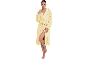 HEARTNICE Fuzzy Soft Robes for Women, Long Plush Hooded Robe Fluffy Warm Bathrobes