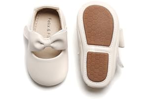 Felix & Flora Baby Infant Girls Soft Sole Floral Princess Mary Jane Shoes Prewalker Wedding Dress Shoes