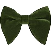 Alizeal Velvet Pre-tied Adjustable Bow Tie for Men Oversize Formal Solid Tuxedo Bowtie
