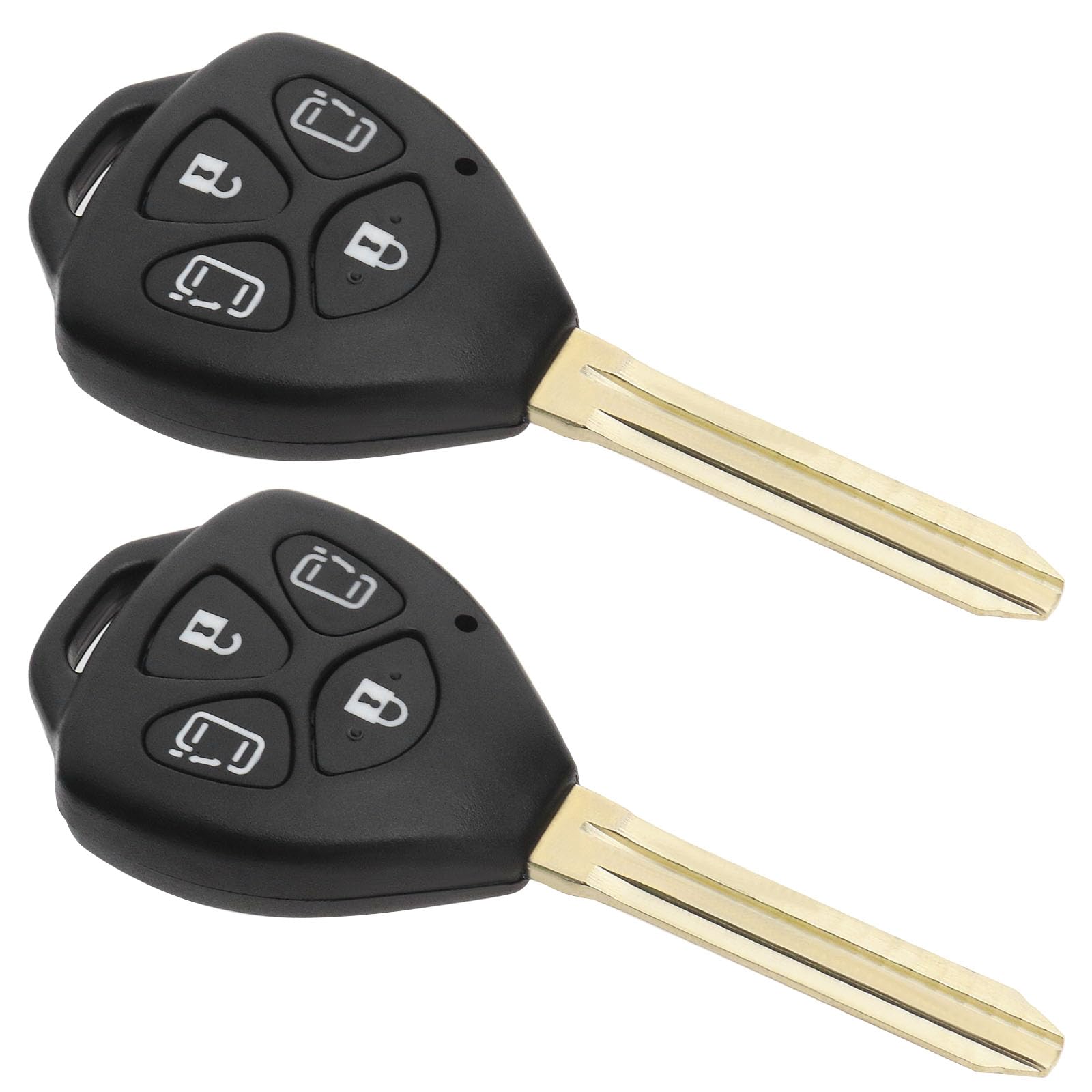 EMSea 2Pcs 4 Button Car Remote Key Shell Case Cover Fob Replacement Accessories Compatible with TOYOTA Compatible with Corolla Compatible with Alphard Compatible with Camry