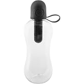 Bobble Classic Water Bottle, Filtered Water, BPA-Free Reusable Bottle, Soft Touch Carry Cap with Replaceable Carbon Filter for Sustainable Water and Hydration 18.5 oz (Black)