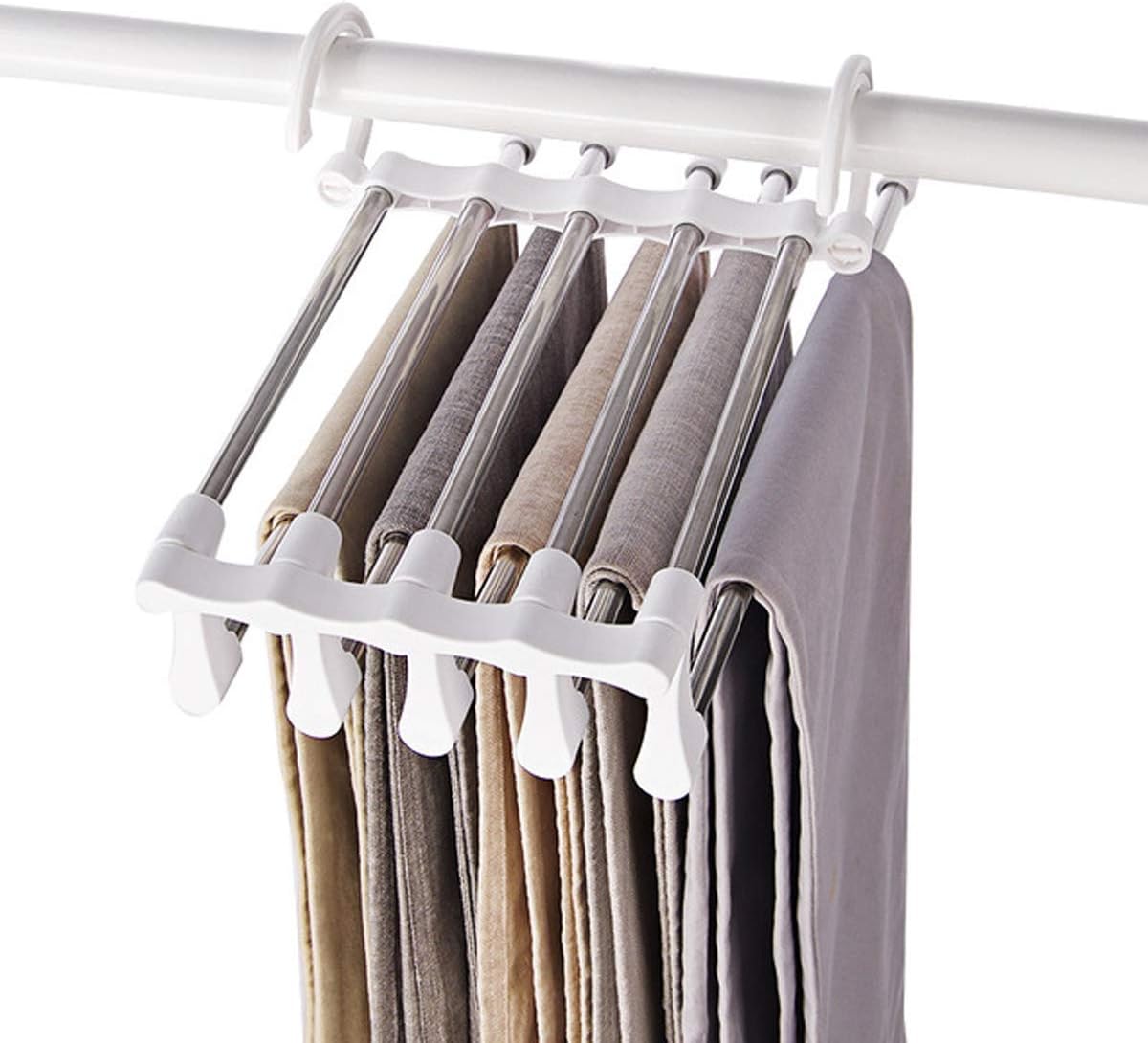 GEBI Space Saver Pants Hangers Jeans Clothes Organizer Folding Storage